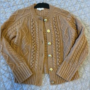 J. Crew Camel Cable Knit Cardigan Sz. XS